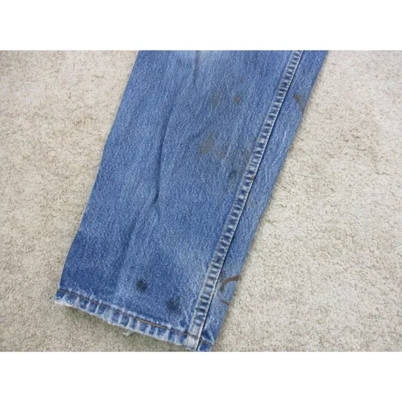 VINTAGE Levis Jeans 550 Relaxed Men 36x30 Blue Orange Tab Distressed Denim USA * - Picture 7 of 16